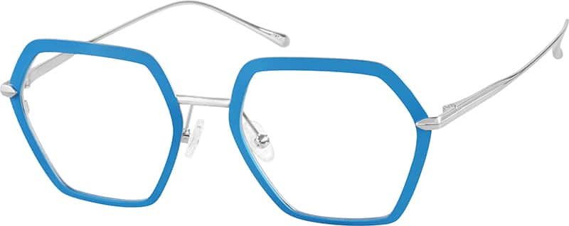 Angle view of Geometric Glasses 327716 in Sea