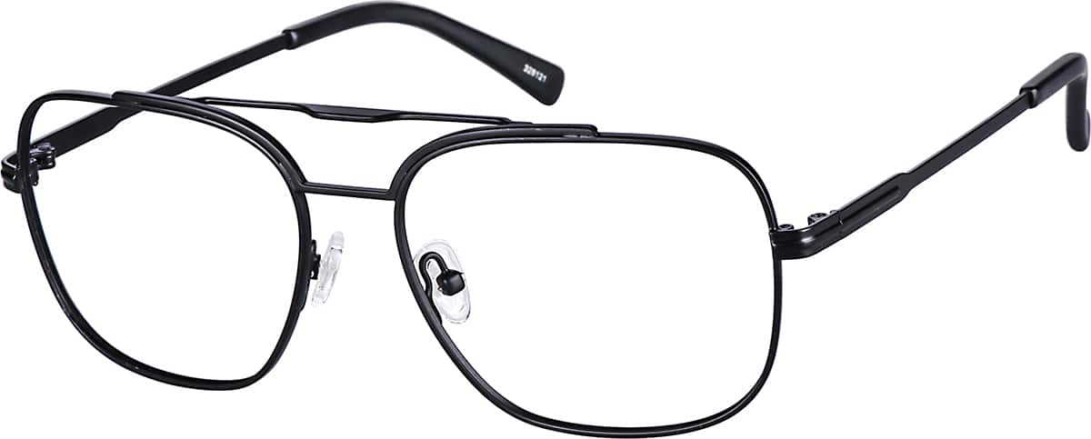 Angle view of Yucca Aviator Glasses 328121 in Black