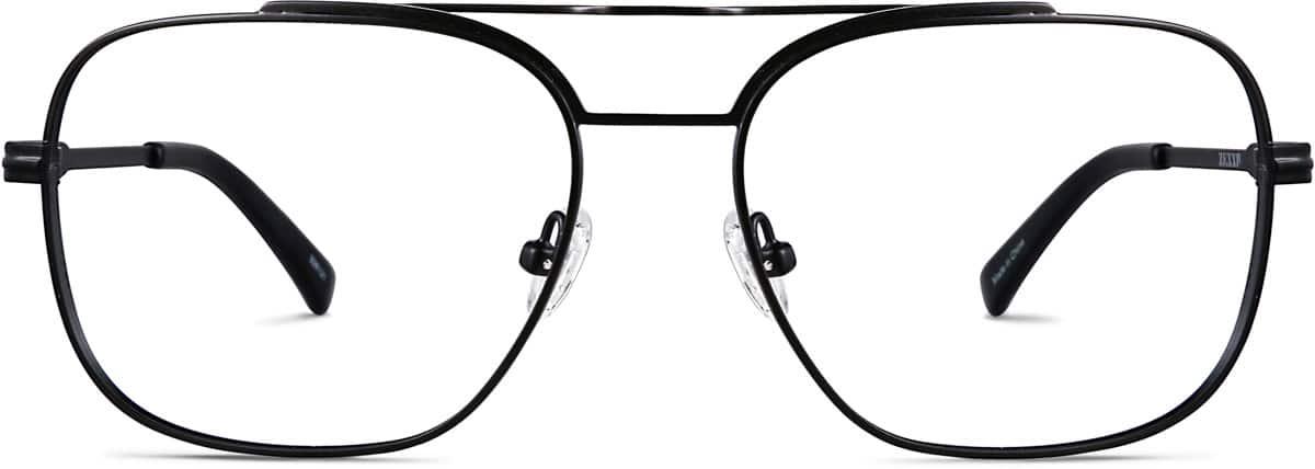 Front view of Yucca Aviator Glasses 328121 in Black