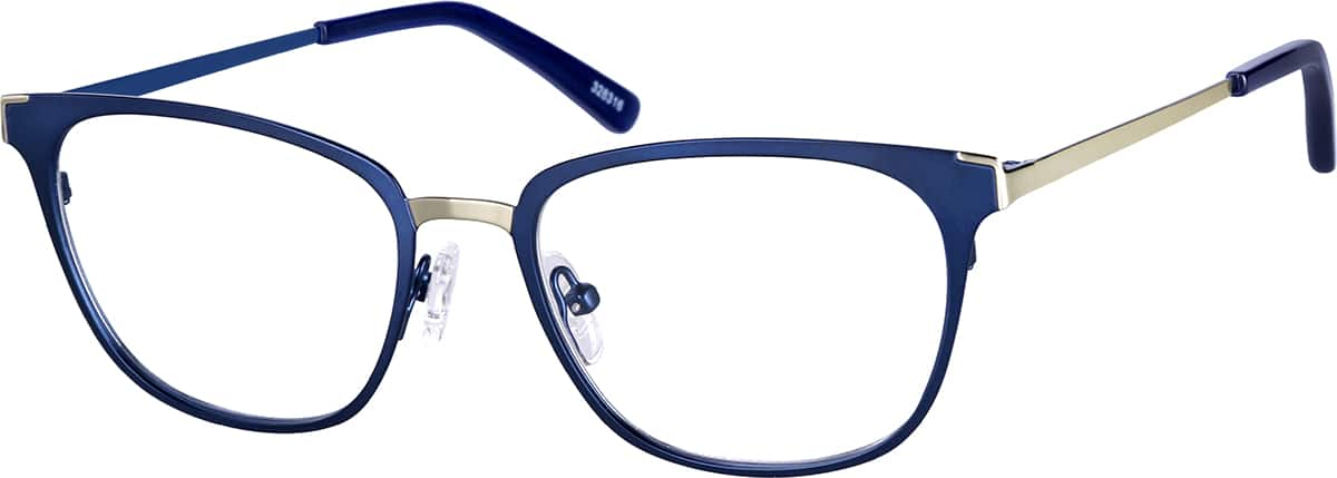 Angle view of Cat-Eye Glasses 328316 in Navy