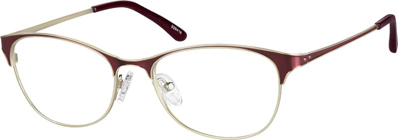 Angle view of Cat-Eye Glasses 328418 in Crimson