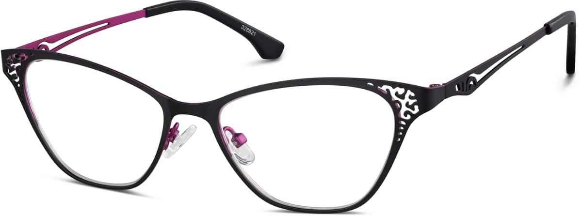 Angle view of Cat-Eye Glasses 328821 in Black