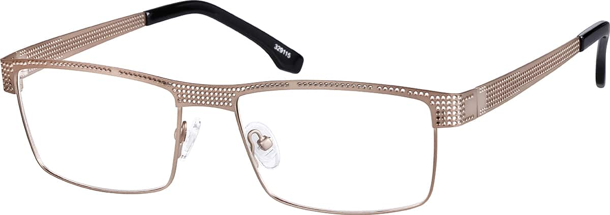 Angle view of Rectangle Glasses 329115 in Light Brown