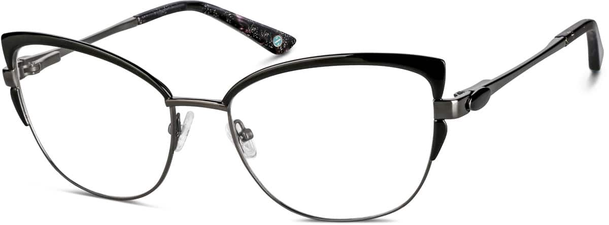 Angle view of Cat-Eye Glasses 329421 in Black