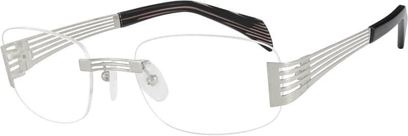 Angle view of Rimless Glasses 333610 in Silver