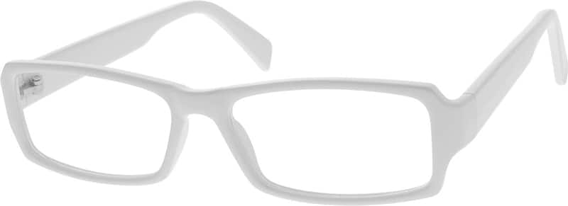 Angle view of Rectangle Glasses 337930 in White