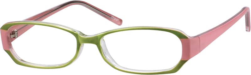 Angle view of Rectangle Glasses 338524 in Green