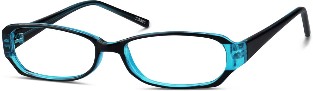 Angle view of Rectangle Glasses 338526 in Blue