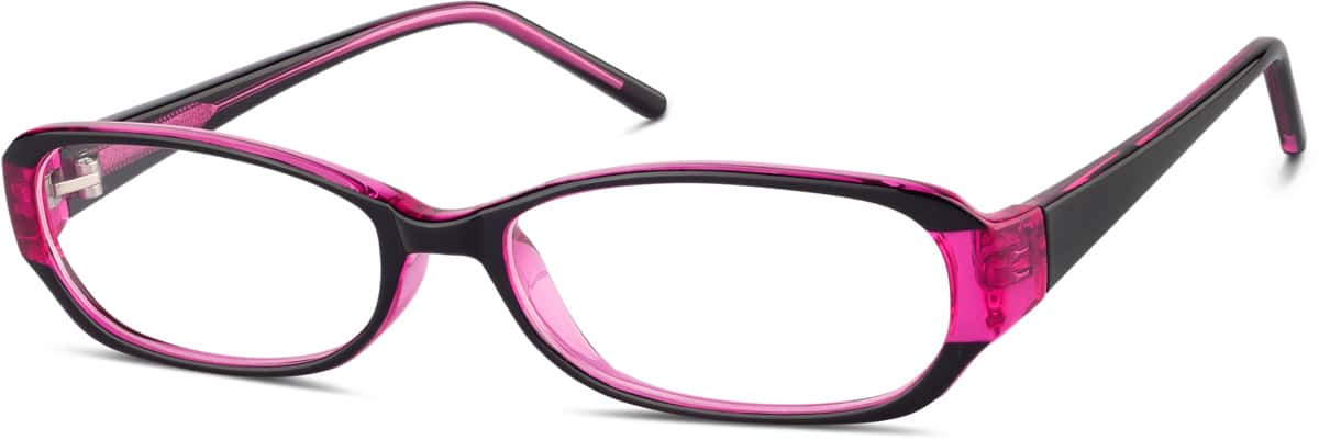 Angle view of Rectangle Glasses 338537 in Purple