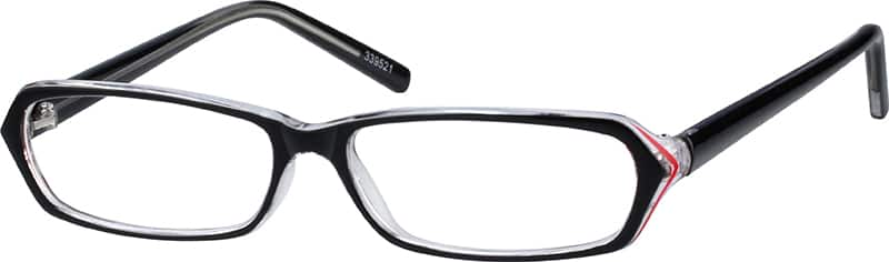 Angle view of Rectangle Glasses 339521 in Black