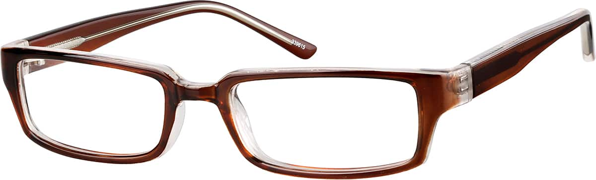 Angle view of Rectangle Glasses 339615 in Brown