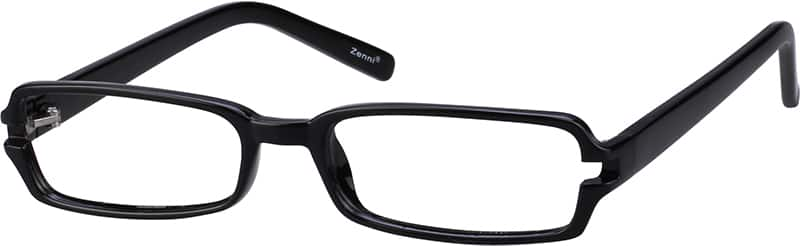 Angle view of Rectangle Glasses 339721 in Black