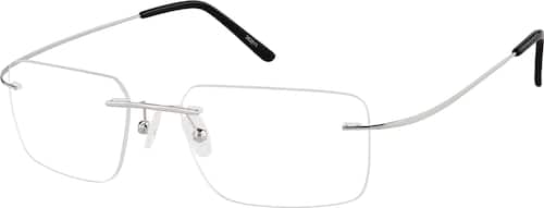 Silver Titanium Rimless Glasses #372811