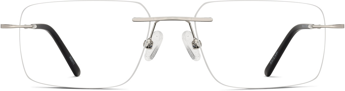 Silver Customizable Rimless Glasses