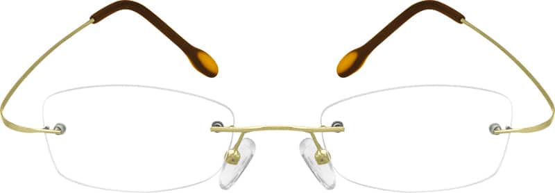 Angle view of Rimless Glasses 363614 in Gold