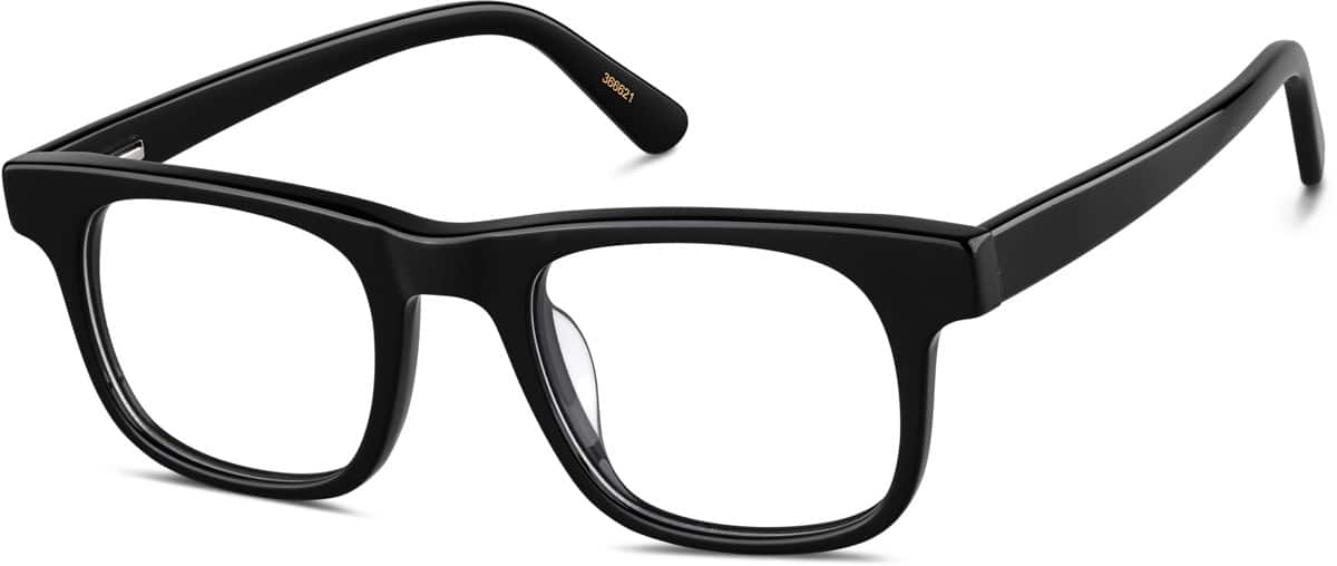 Angle view of Square Glasses  366621 in Black