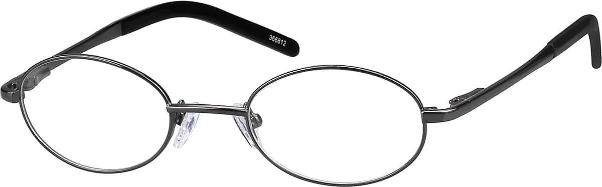 Angle view of Oval Glasses 366812 in Gray