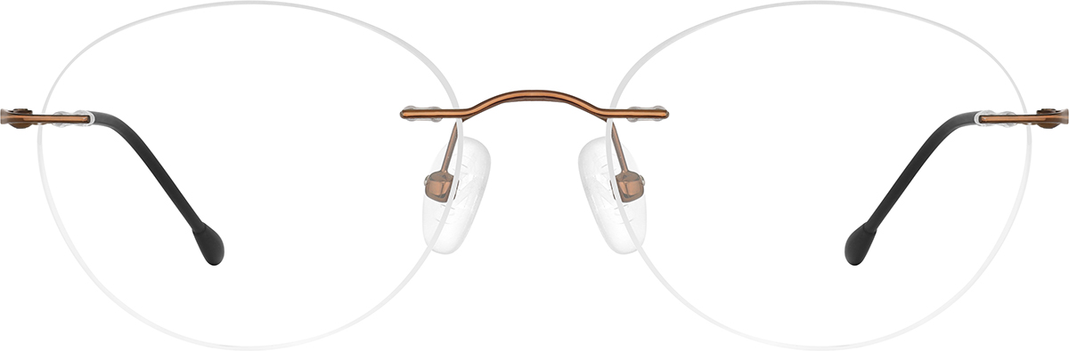 Brown Customizable Rimless Glasses