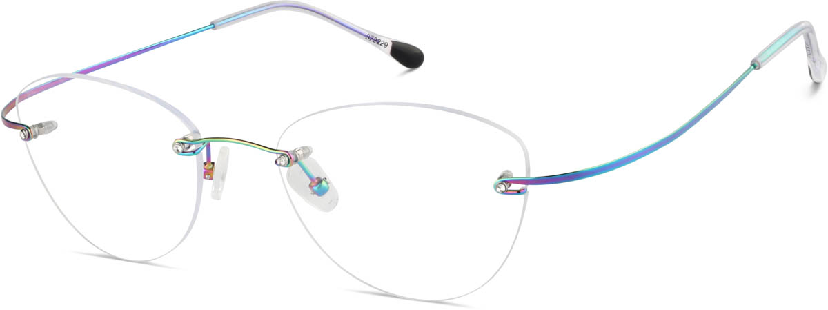 Zenni Women's Lightweight Cat-Eye Rimless Glasses Titanium Frame