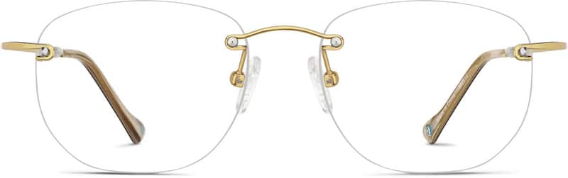 Gold Titanium Rimless Glasses