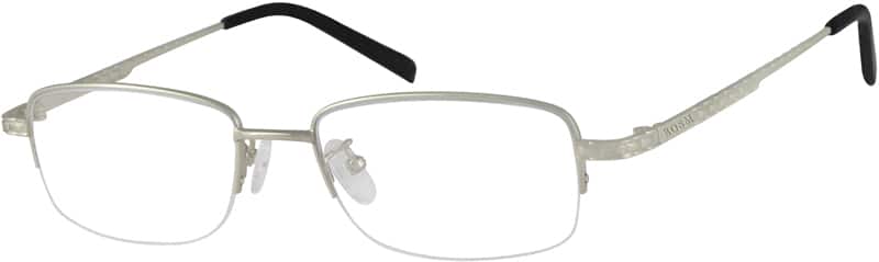 Silver Titanium Rectangle Glasses #373811 | Zenni Optical