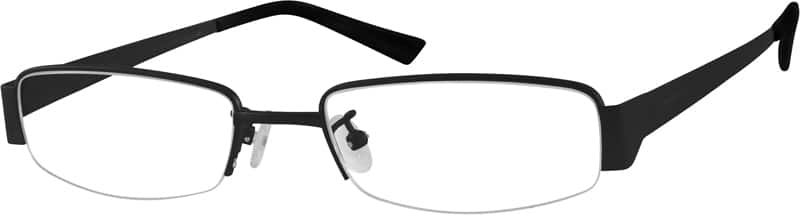 Angle view of Titanium Rectangle Glasses 374421 in Black