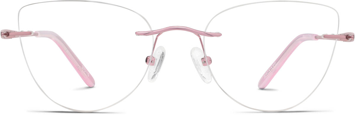 Pink Customizable Titanium Rimless Glasses