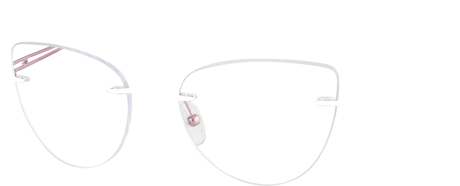 Pink Customizable Titanium Rimless Glasses #375119 | Zenni