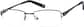 Angle view of Titanium Rectangle Glasses 375712 in Gray thumbnail