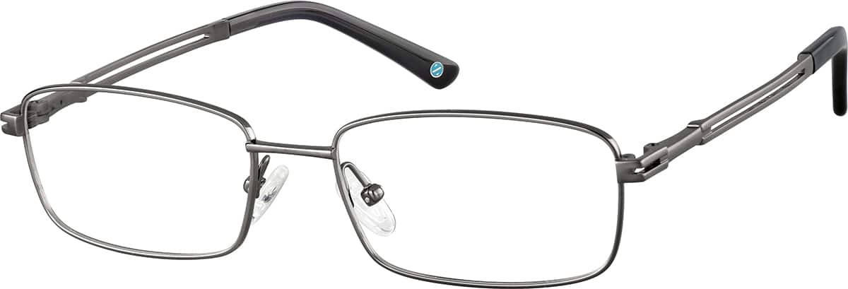 Angle view of Titanium Rectangle Glasses 376112 in Gray