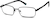Angle view of Titanium Rectangle Glasses 376121 in Black thumbnail