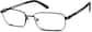 Angle view of Titanium Rectangle Glasses 376121 in Black thumbnail