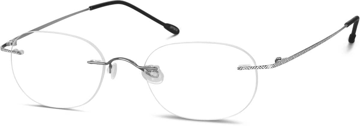 Angle view of Titanium Rimless Glasses 377212 in Gray