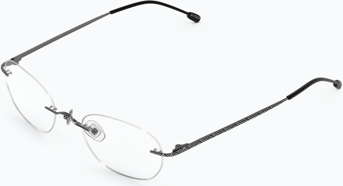 Angle view of Customizable Titanium Rimless Glasses 377212 in Gray thumbnail