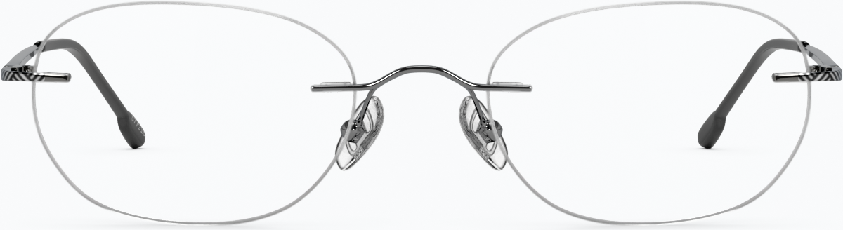 Front view of Customizable Titanium Rimless Glasses 377212 in Gray thumbnail