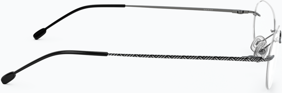 Side view of Customizable Titanium Rimless Glasses 377212 in Gray thumbnail