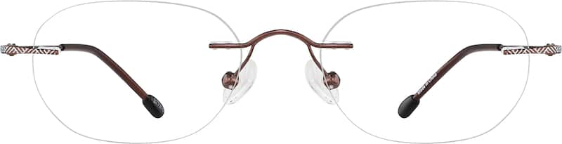 Brown Titanium Rimless Glasses