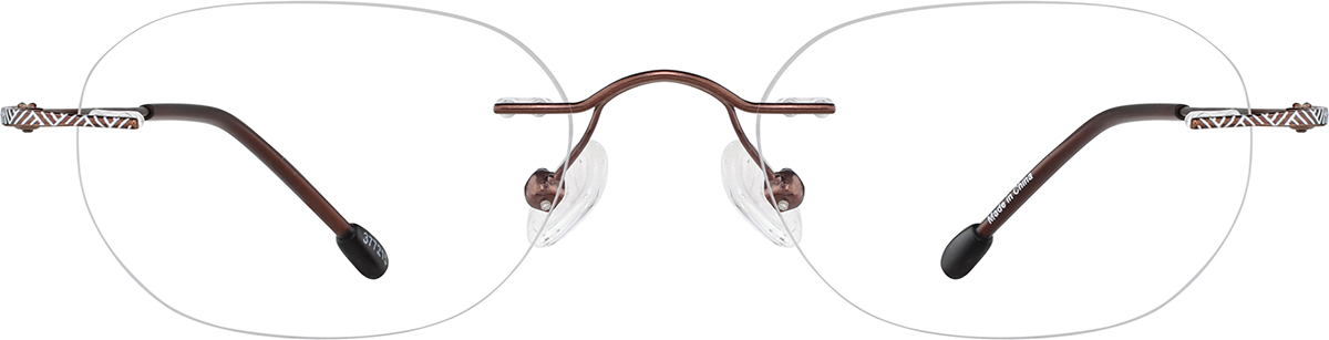 Brown Customizable Titanium Rimless Glasses