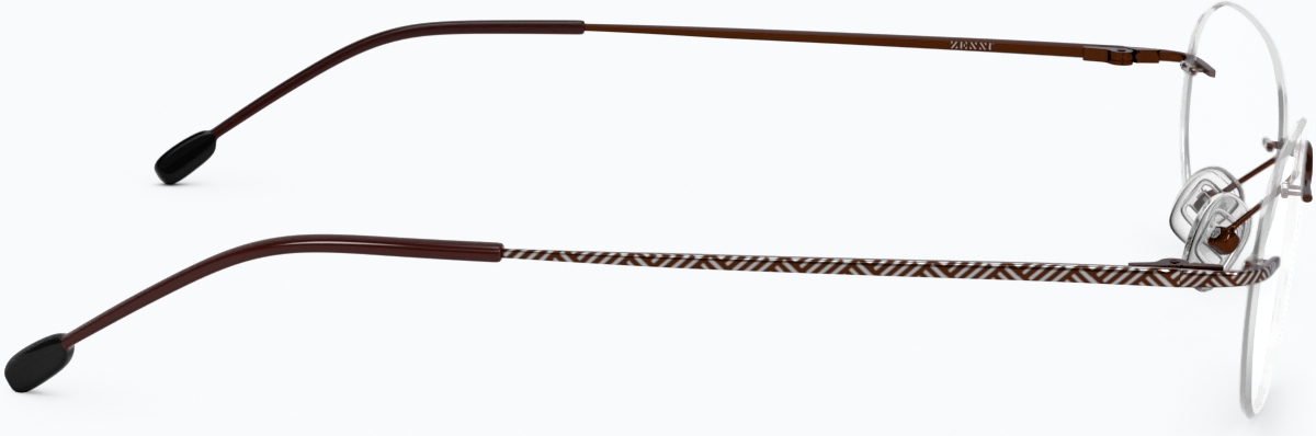Side view of Customizable Titanium Rimless Glasses 377215 in Brown thumbnail