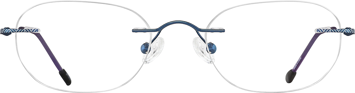 Blue Customizable Titanium Rimless Glasses