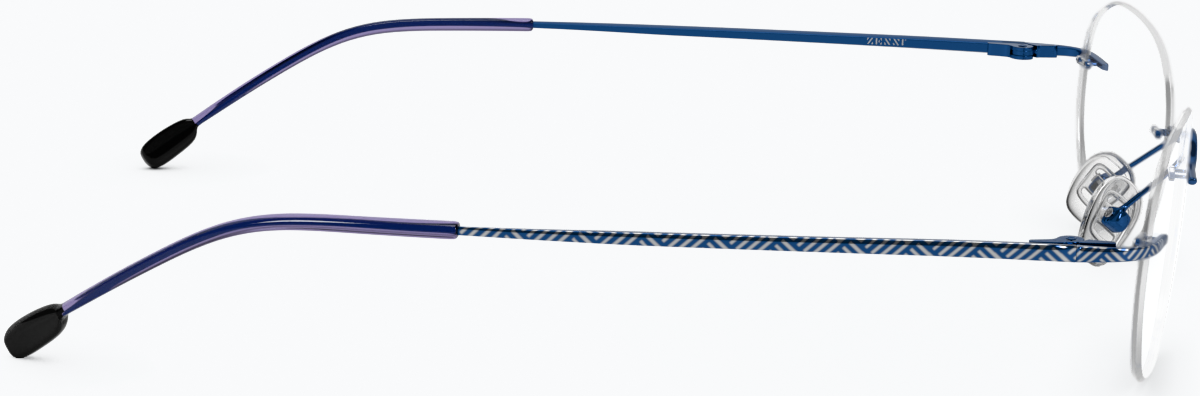 Side view of Customizable Titanium Rimless Glasses 377216 in Blue thumbnail