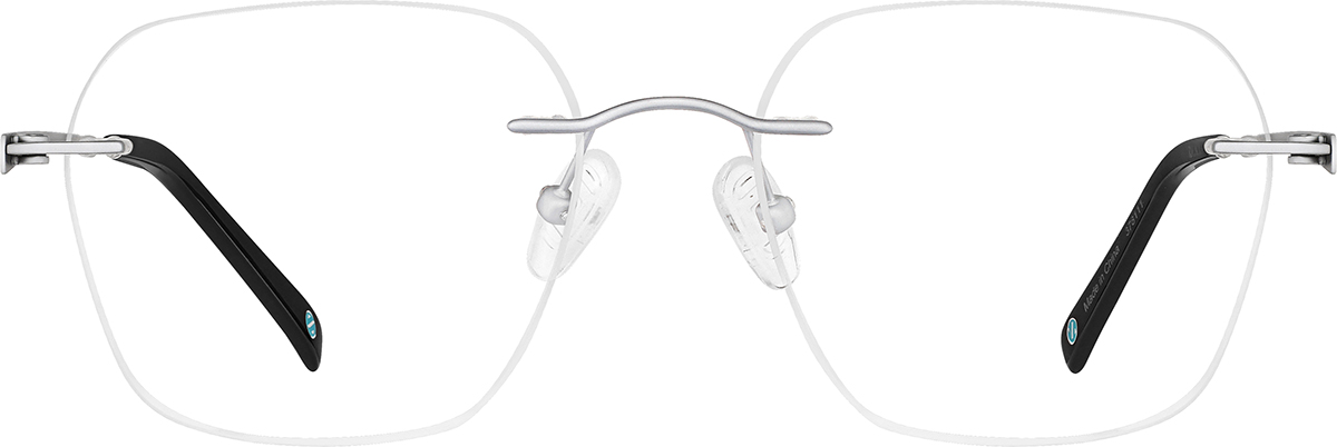 Silver Customizable Titanium Rimless Glasses