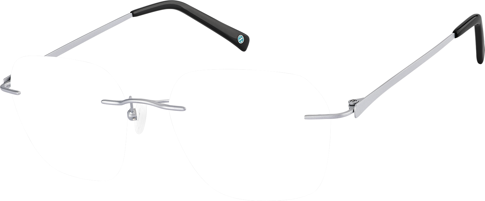 Silver Customizable Titanium Rimless Glasses #378111 | Zenni