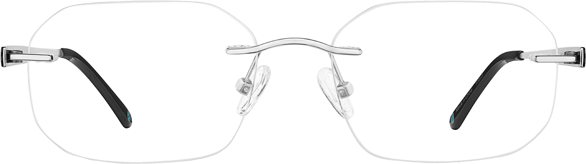 Silver Customizable Titanium Rimless Glasses