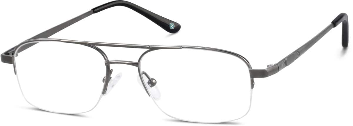 Angle view of Titanium Aviator Glasses 379012 in Gray