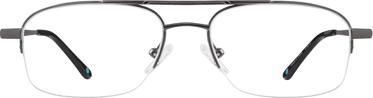 Front view of Titanium Aviator Glasses 379012 in Gray