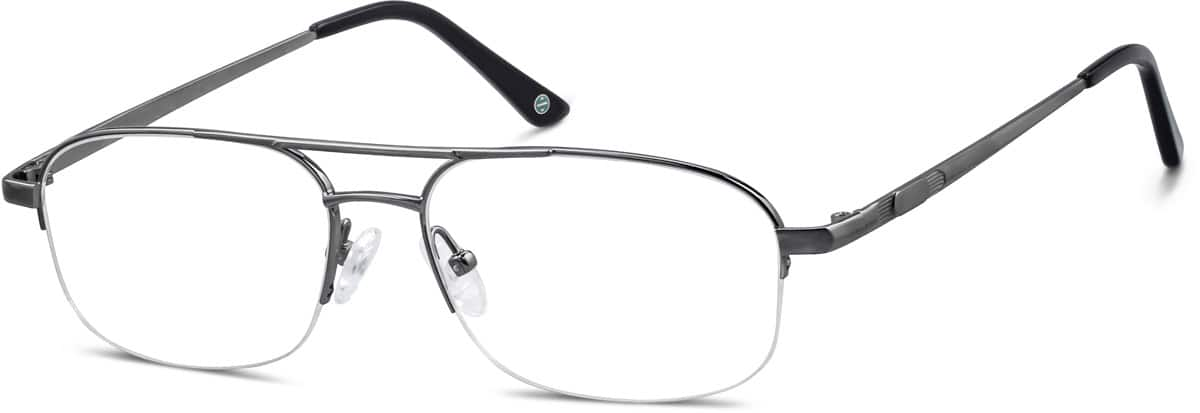 Angle view of Titanium Aviator Glasses 379112 in Gray