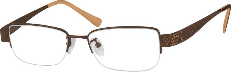 Angle view of Rectangle Glasses 390815 in Brown
