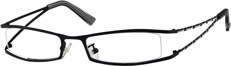 Angle view of Rectangle Glasses 393321 in Black