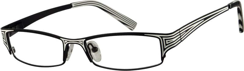 Angle view of Rectangle Glasses 394521 in Black